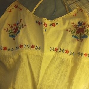 Abercrombie Festival White Embroidered Halter Top